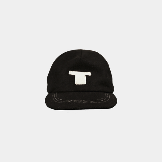 THICK - WOOL T 5 PANEL CAP - BLACK